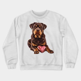 Valentine Rottweiler Shaped Chocolate Crewneck Sweatshirt